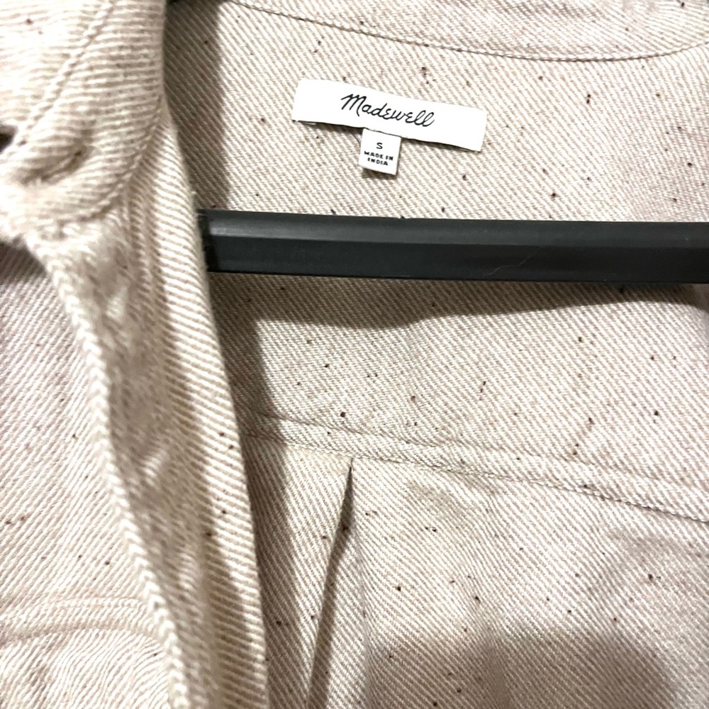 Madewell Cream Donegal Flannel Shacket button up shirt - Picture 8 of 13